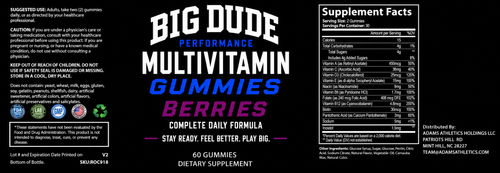 Big Dude Performance Multivitamin Gummies — Berries